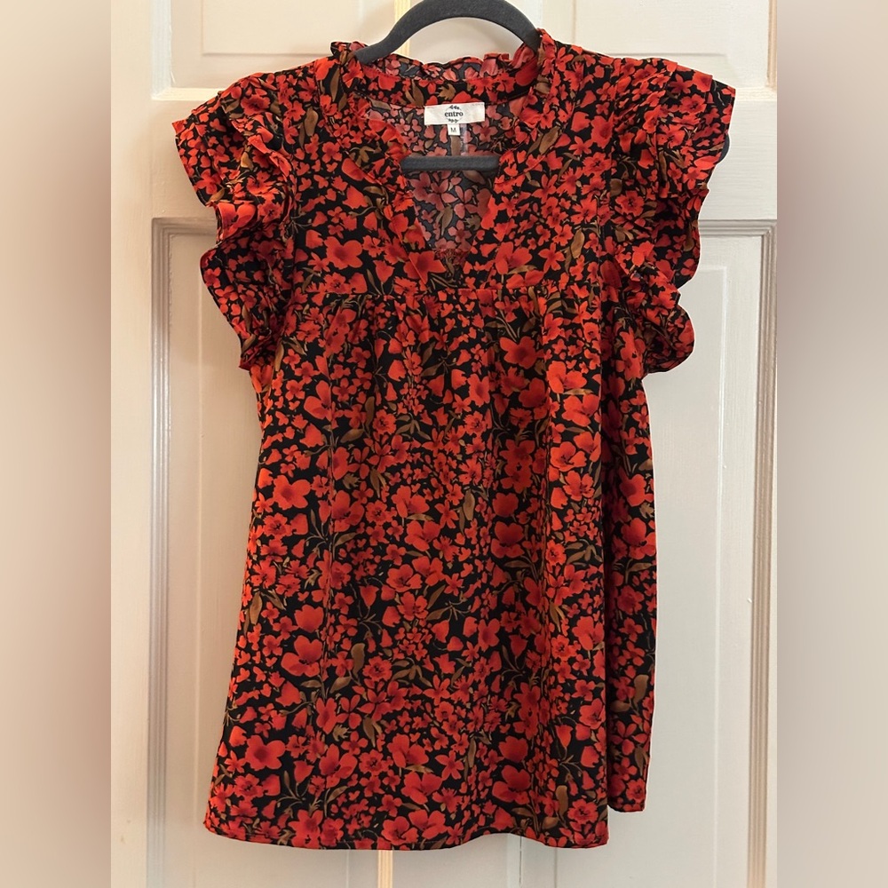 Entro - Orange Blossom Floral Blouse